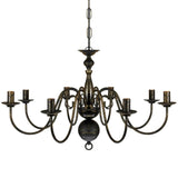 Lampadario Stile Antico Metallo Nero Lampadine 8 x E14