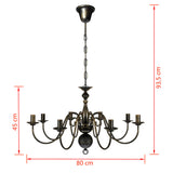 Lampadario Stile Antico Metallo Nero Lampadine 8 x E14