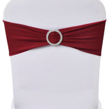 Fascia Elasticizzata Bordò Decorativa Sedia con Fibbia Diamante 25 pz
