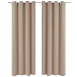 Tende Oscuranti Blackout Crema con Anelli di Metallo 135 x 245 cm 2 pz