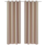 Tende Oscuranti Blackout Crema con Anelli di Metallo 135 x 245 cm 2 pz