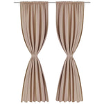Tende Oscuranti Nere 2 pz con Orlo Ribattuto 135 x 245 cm