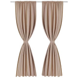 Tende Oscuranti Nere 2 pz con Orlo Ribattuto 135 x 245 cm