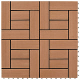 Piastrella per Decking 11 pcs Marrone 30 x 30 cm WPC