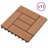Piastrella per Decking 11 pcs Marrone 30 x 30 cm WPC