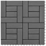 Piastrella per Decking 11 pcs Grigio 30 x 30 cm WPC