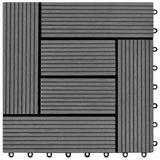 Piastrella per Decking 11 pcs Grigio 30 x 30 cm WPC