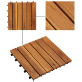 Piastrella per Decking 10 pcs Marrone 30 x 30 cm