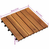 Piastrella per Decking 10 pcs Marrone 30 x 30 cm
