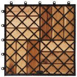 Piastrella per Decking 10 pcs Marrone 30 x 30 cm