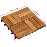 Piastrella per Decking 10 pcs Marrone 30 x 30 cm