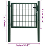 Cancello da Giardino 2D (Singolo) Verde 106 x 130 cm