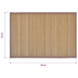 6 Tovagliette di Bamboo 30 x 45 cm Marrone