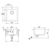 Lavandino Cucina Granito Nero solo Lavello ad Incasso