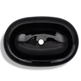 Lavandino da bagno in ceramica ovale nero