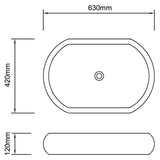 Lavandino da bagno in ceramica ovale nero