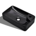 Lavandino Bagno in Ceramica Nera con Foro per Rubinetto