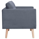 Set Divani a 2 e a 3 Posti in Tessuto Grigio Scuro