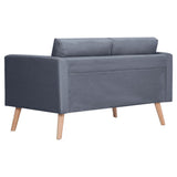 Set Divani a 2 e a 3 Posti in Tessuto Grigio Scuro