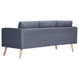 Set Divani a 2 e a 3 Posti in Tessuto Grigio Scuro