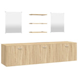 Set Mobili da Bagno 6 pz Rovere in Legno truciolato