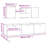 Set Mobili da Bagno 6 pz Rovere in Legno truciolato