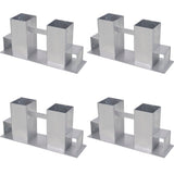 Set Supporti per Legna da Ardere 4 pz in Acciaio Argento