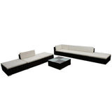 Set Divani da Giardino 8 pz con Cuscini in Polyrattan Marrone