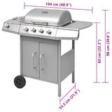 Griglia Barbecue a Gas 4+1 Fornelli Argento