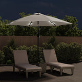 Ombrellone a Sbalzo da Giardino con LED 3m Bianco Sabbia