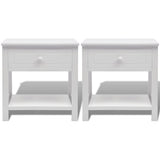 Comodini 2 pezzi Bianchi in Legno