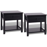 Comodini 2 pz in Legno Neri