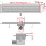 Canaletta di Drenaggio per Doccia Bolle 730x140 mm Acciaio Inox