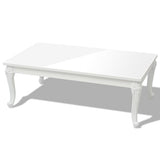 Tavolino da Salotto 115x65x42 cm Bianco Lucido