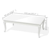 Tavolino da Salotto 115x65x42 cm Bianco Lucido