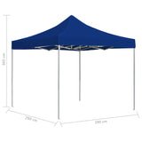 Gazebo Professionale Pieghevole in Alluminio 3x3 m Blu