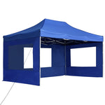 Gazebo Professionale Pieghevole Pareti Alluminio 4,5x3m Blu