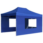 Gazebo Professionale Pieghevole Pareti Alluminio 4,5x3m Blu