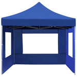 Gazebo Professionale Pieghevole Pareti Alluminio 4,5x3m Blu