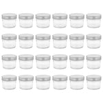 Vasi per Marmellata in Vetro Coperchio Argento 24 pz 110 ml