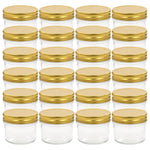 Vaso per Marmellata in Vetro Coperchio Oro 24 pz 110 ml