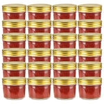Vaso per Marmellata in Vetro Coperchio Oro 24 pz 110 ml