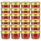 Vaso per Marmellata in Vetro Coperchio Oro 24 pz 110 ml