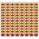 Vasi per Marmellata in Vetro Coperchio Oro 96 pz 110 ml