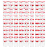 Vasi Marmellata in Vetro Coperchio Bianco e Rosso 96 pz 230 ml
