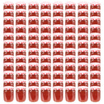 Vasi Marmellata in Vetro Coperchio Bianco e Rosso 96 pz 230 ml