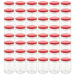 Vasi per Marmellata in Vetro Coperchio Rosso 48 pz 230 ml