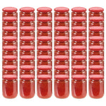 Vasi per Marmellata in Vetro Coperchio Rosso 48 pz 230 ml