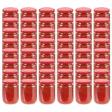 Vasi per Marmellata in Vetro Coperchio Rosso 48 pz 230 ml
