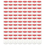 Vasi per Marmellata in Vetro Coperchio Rosso 96 pz 230 ml